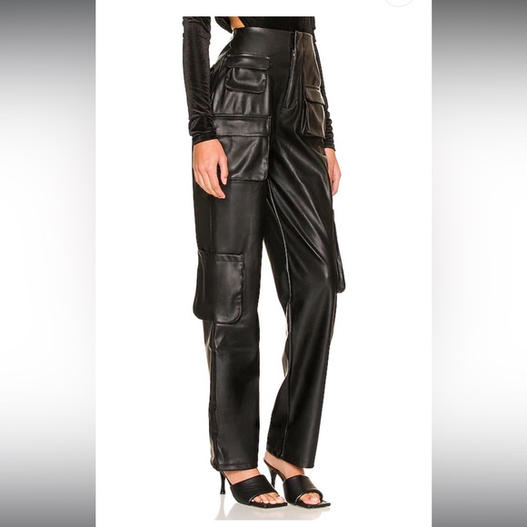 AFRM Sigmund Faux Leather Pant in Black size 30 - Picture 2 of 8